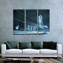 Canvas print Big Ben behind light beams,  3 panels