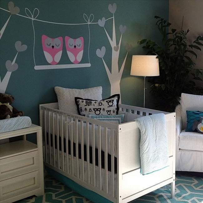 Kids wall stickers Owls swing