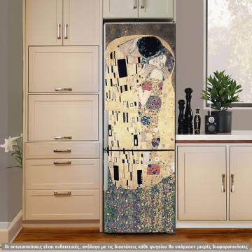 Fridge sticker The kiss, Klimt, sepia colors