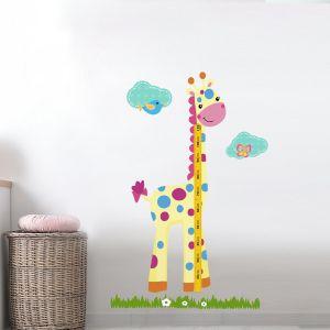 Wall stickers height measure, Cute giraffe, girl