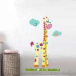Wall stickers height measure, Cute giraffe, girl