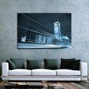 Canvas print London, Big Ben behind light beams