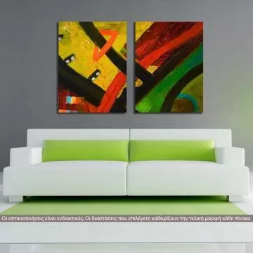 Πίνακας σε καμβά Abstract painting III, δίπτυχος