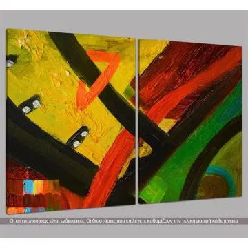 Πίνακας σε καμβά Abstract painting III, δίπτυχος 2