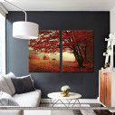 Canvas print Red forest, two panels