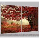 Canvas print Red forest, two panels, side