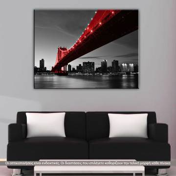 Canvas print Manhattan bridge Red Manhattan bridge Framed canvas View 1 2
