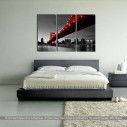Canvas print Red Manhattan bridge,  3 panels
