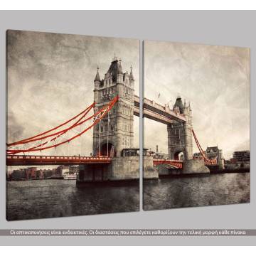 Canvas print Tower bridge, vintage, two panels 2