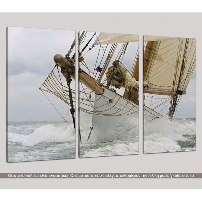 Πίνακας σε καμβά Breaking the waves, τρίπτυχος, καμβάς 7