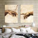 Canvas print The creation of Adam, Michelangelo, two panels