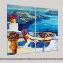 Canvas print Sea balcony view, two panels, side