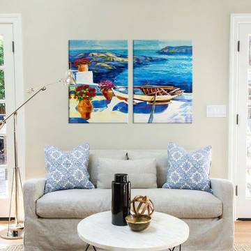 Canvas print Sea balcony view, two panels