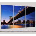 Canvas print Manhattan bridge,  3 panels, side