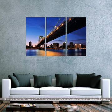 Canvas print Manhattan bridge,  3 panels