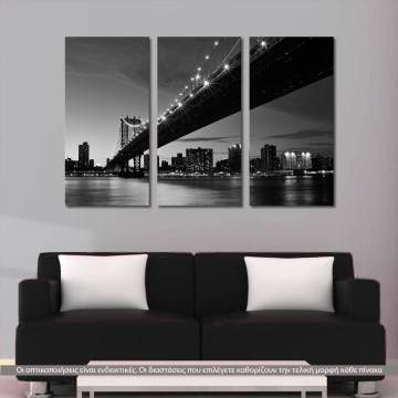 Canvas print Manhattan bridge grayscale,3 panels 2