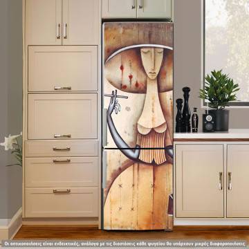 Αυτοκόλλητο ψυγείου Lady, art deco