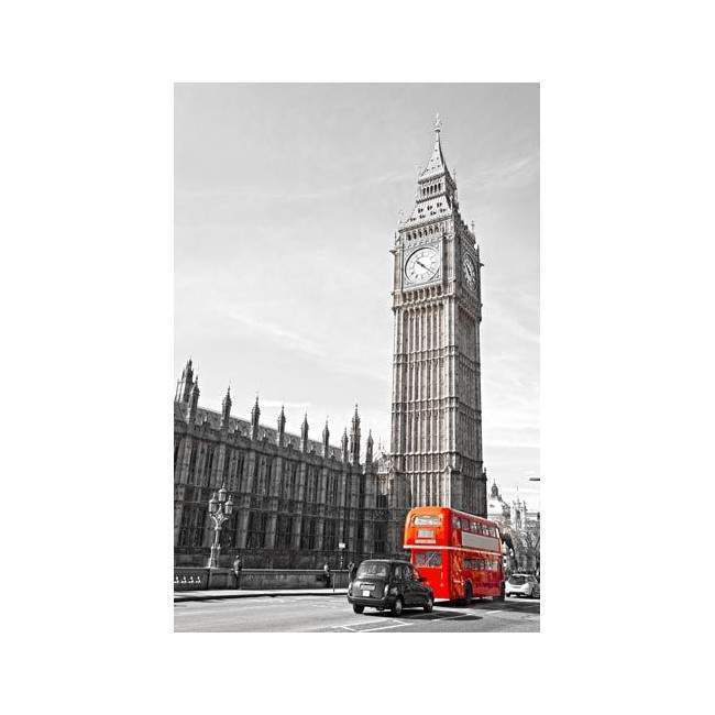 Big Ben and red bus,αυτοκόλλητο ντουλάπας
