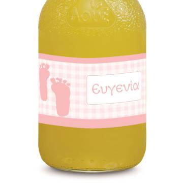 Sticker label Baby foot prints,  