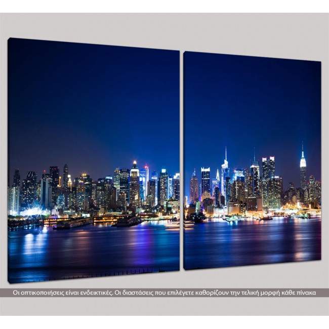 Canvas print New York Manhattan skyline, two panels, side