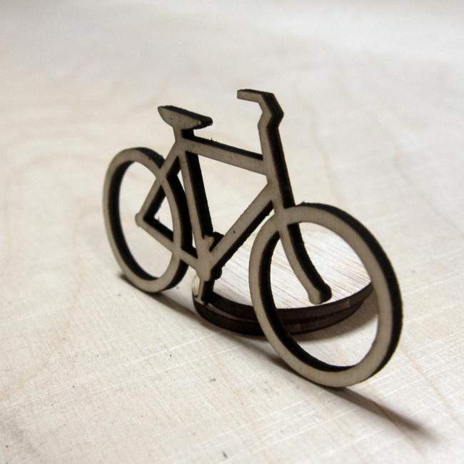 Wooden bicycle decorative figure