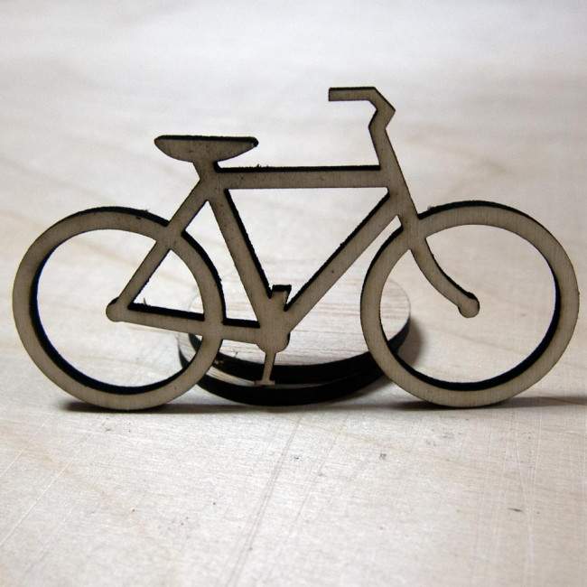 Wooden bicycle decorative figure