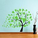 Wall stickers tree with   hearts, green