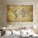 Canvas print Vintage world map 1814, two panels