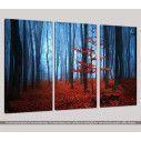 Canvas print Autumnal foggy forest I,  3 panels, side