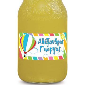 Sticker labels Colorful hot air balloon
