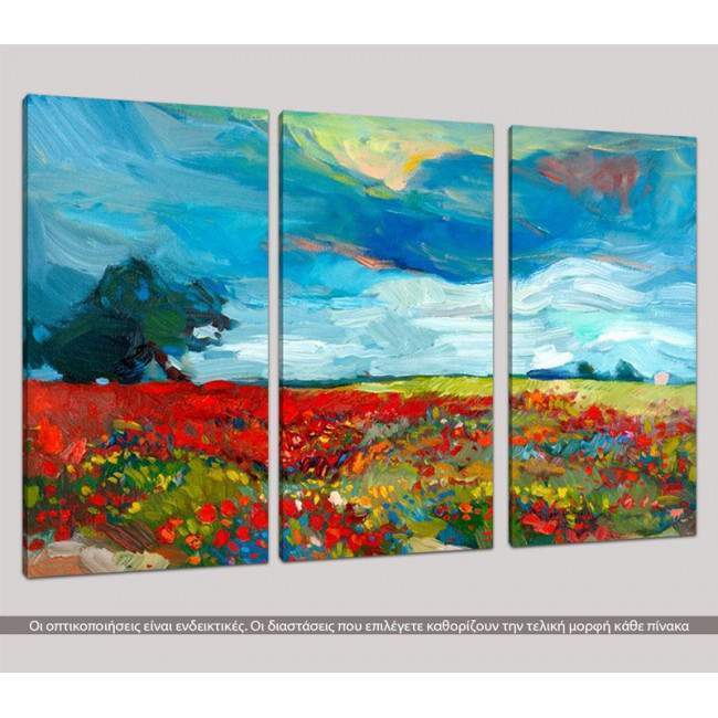 Canvas print Spring bloom,  3 panels, side