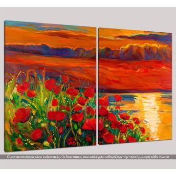 Canvas print Blooming sunset, two panels 2