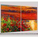 Canvas print Blooming sunset, two panels, side