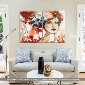 Canvas print Refreshing summer rain, two panels