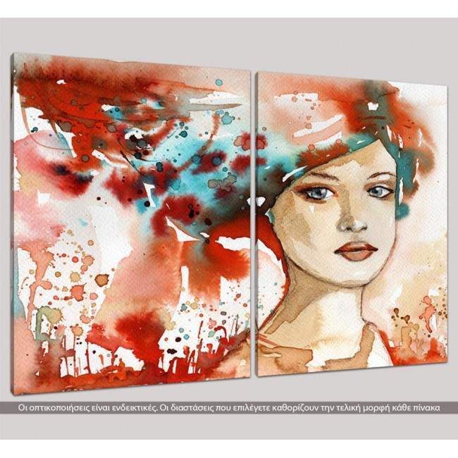 Canvas print Refreshing summer rain, two panels, side