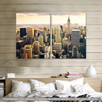 Canvas print Manhattan & the Empire state building, two panels