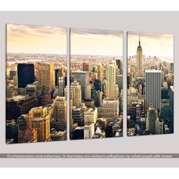 Πίνακας σε καμβά Manhattan & the Empire state building, τρίπτυχος 2