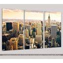 Canvas print Manhattan & the Empire state building,  3 panels, side