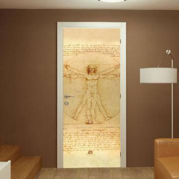 Αυτοκόλλητο πόρτας The Vitruvian man, Leonardo Da Vinci,αυτοκόλλητο πόρτας