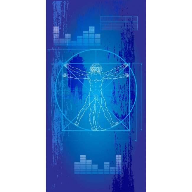 The Vitruvian man (Blueprint)  Door sticker 