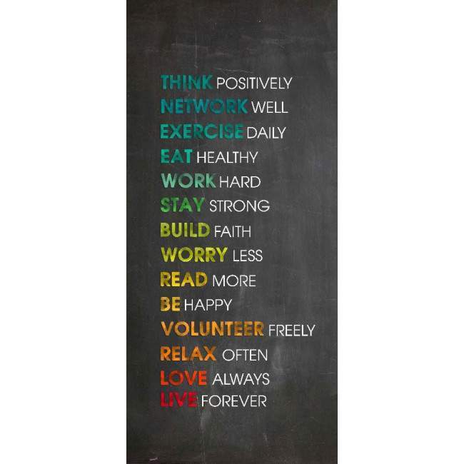 Think positively, αυτοκόλλητο πόρτας