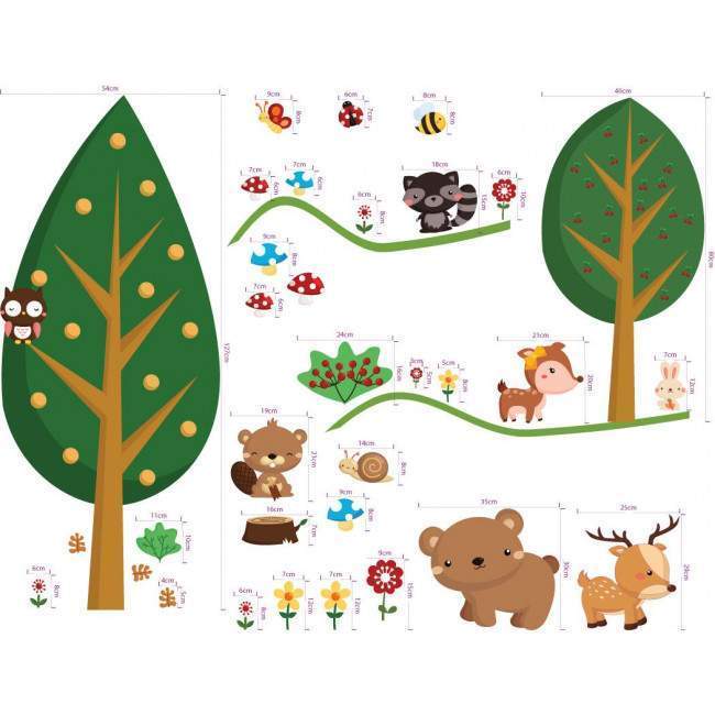 Kids wall stickers Forest animals