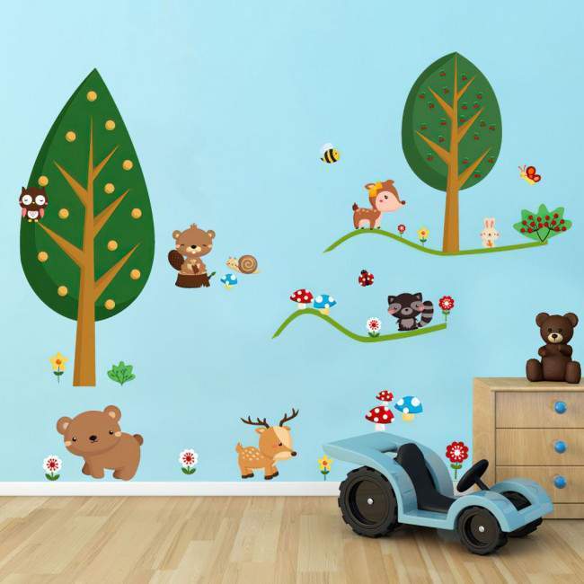 Kids wall stickers Forest animals