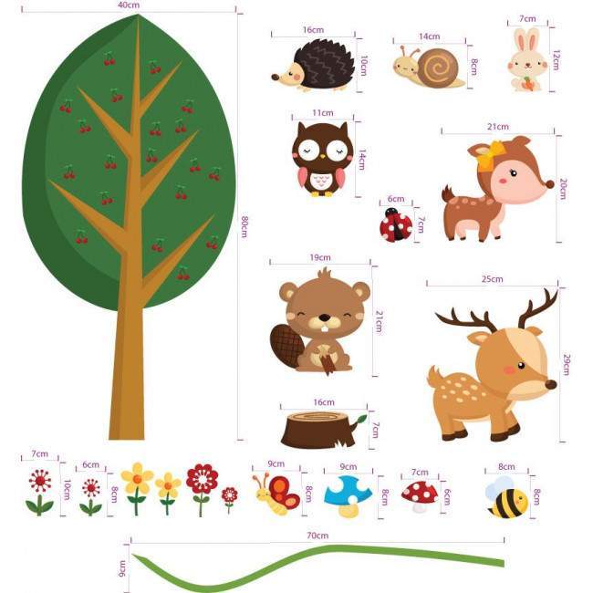 Kids wall stickers Forest animals