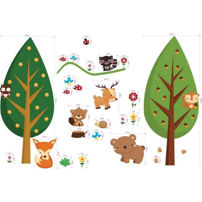 Kids wall stickers Forest animals, huge dimensons