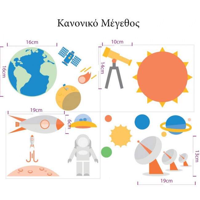 Kids wall stickers Solar system