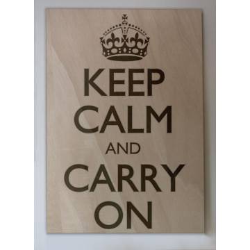 Ξύλινη πινακίδα Keep calm and carry on