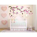 Wall stickers Flowering cherry, flowers, butterflies