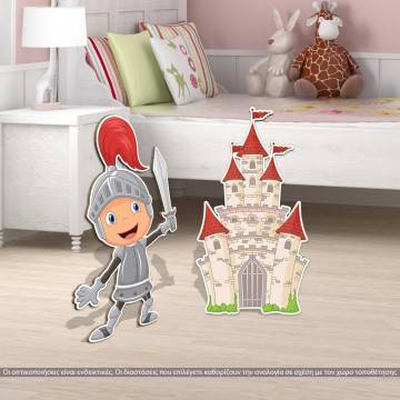 Wooden figures Knight  and castle