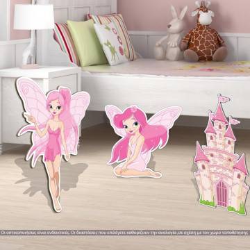 Wooden figures Fairies and castle 2